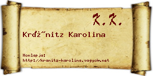 Kránitz Karolina névjegykártya